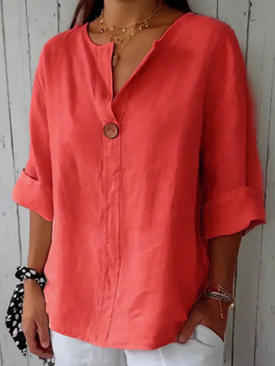 Jessa - Minimalistisk V-hals Bluse