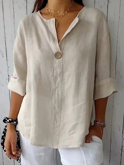 Jessa - Minimalistisk V-hals Bluse
