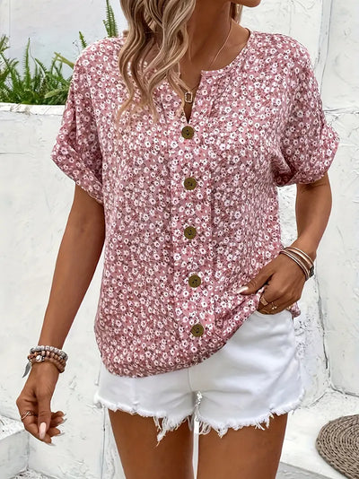 Charis - Blomsteret Elegance Bluse