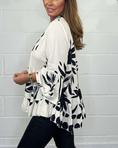 Sissel - Elegant Bluse Med Klokkeærmer