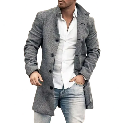 Wilfred - Elegant Uldfrakke Med Mønster