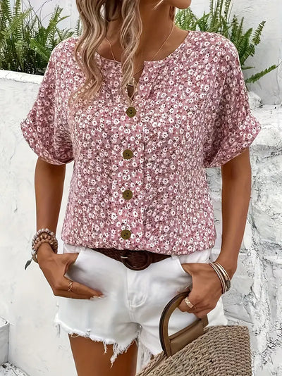 Charis - Blomsteret Elegance Bluse