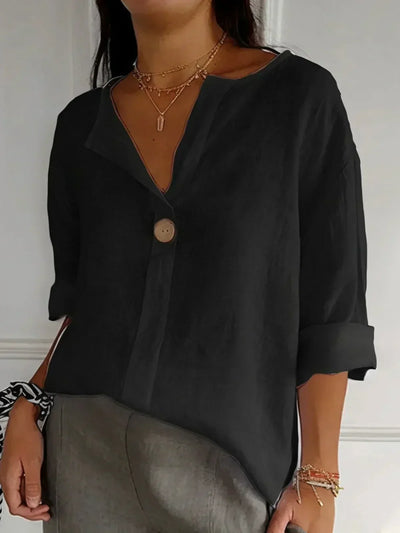 Jessa - Minimalistisk V-hals Bluse