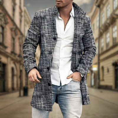 Wilfred - Elegant Uldfrakke Med Mønster