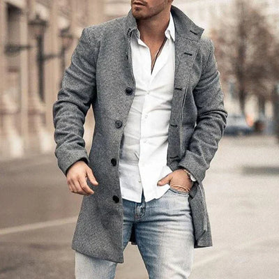 Simon - Farverig Lang Frakke