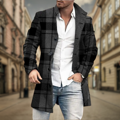 Wilfred - Elegant Uldfrakke Med Mønster