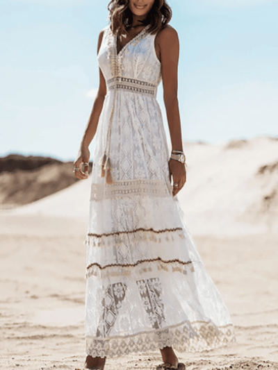 Kaia - Elegant Boho Midi Kjole