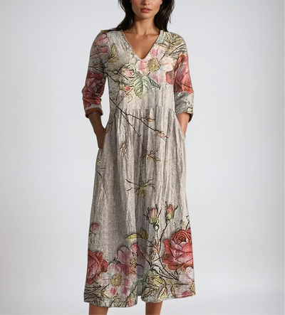 DACE - Elegant Blomster Maxi Kjole