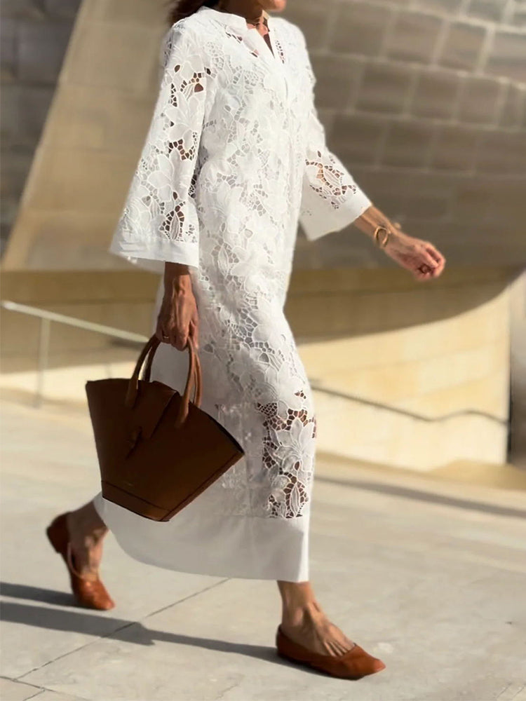 Annelise - Elegant Blonde Maxi Kjole