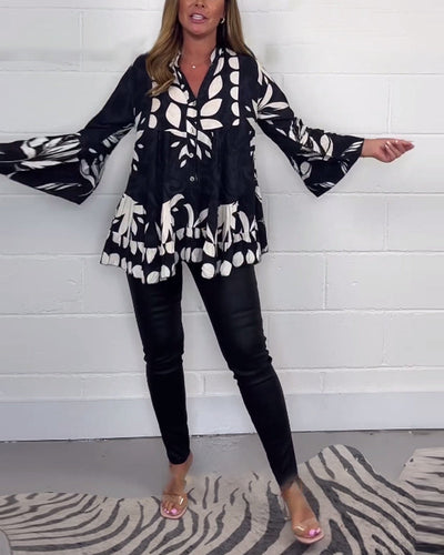 Sissel - Elegant Bluse Med Klokkeærmer