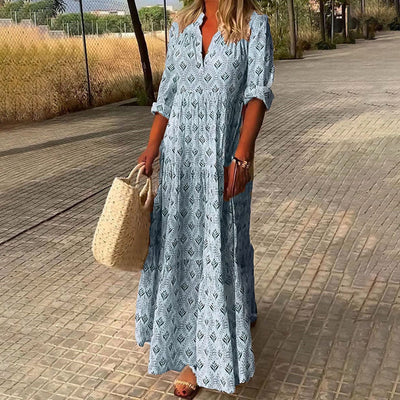 Elena - Tidløs Boho Maxi Kjole