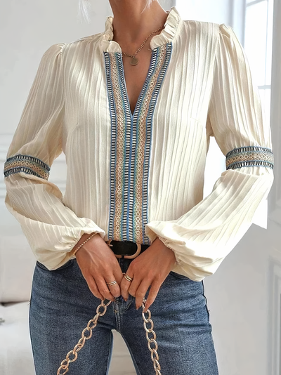 Valerie - Elegant V-Hals Bluse