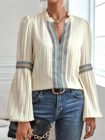 Valerie - Elegant V-Hals Bluse