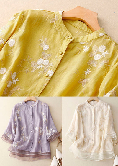 Gitte - Broderet Elegance Bluse
