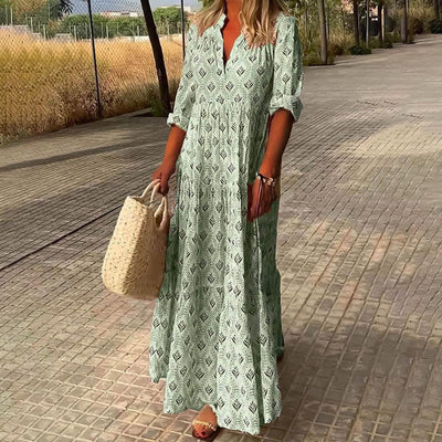 Elena - Tidløs Boho Maxi Kjole