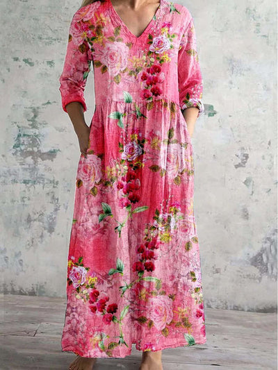 DACE - Elegant Blomster Maxi Kjole