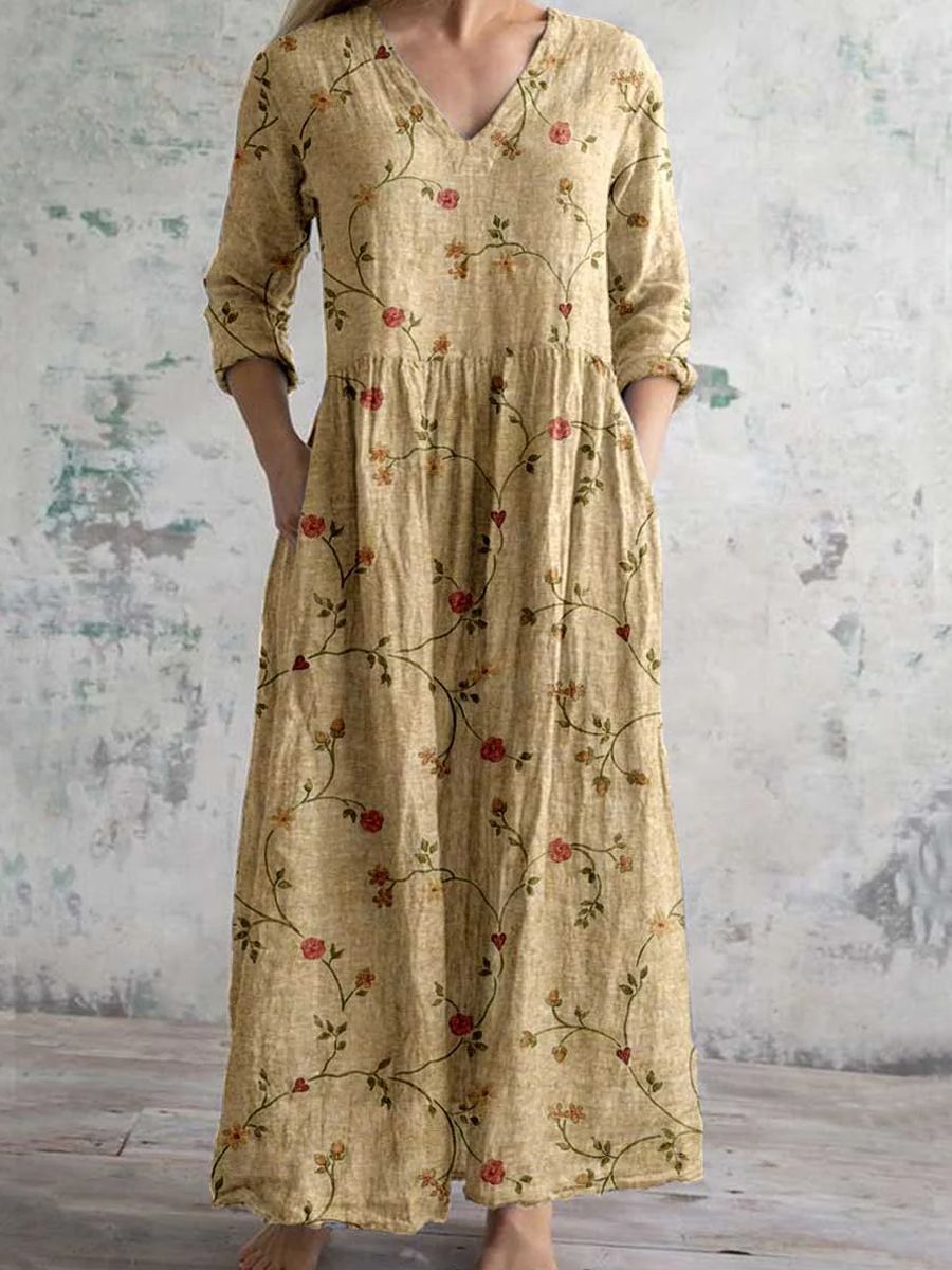 DACE - Elegant Blomster Maxi Kjole