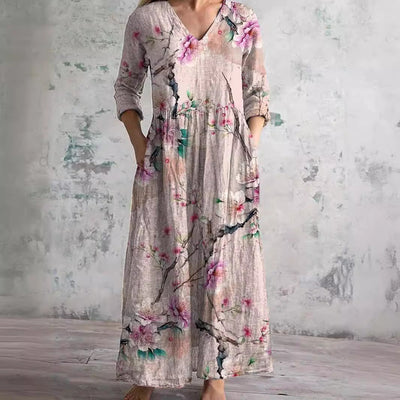 Alberte - Elegant Blomstret Kjole