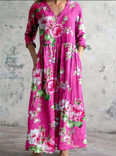DACE - Elegant Blomster Maxi Kjole