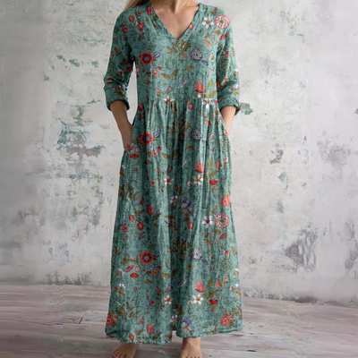 Alberte - Elegant Blomstret Kjole
