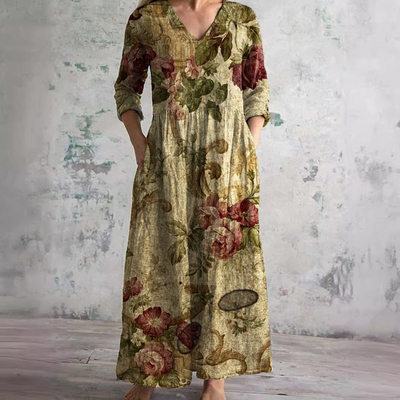 Alberte - Elegant Blomstret Kjole