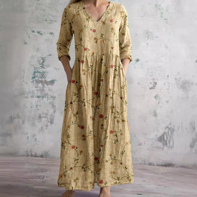 Alberte - Elegant Blomstret Kjole