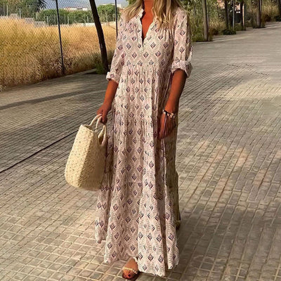 Elena - Tidløs Boho Maxi Kjole