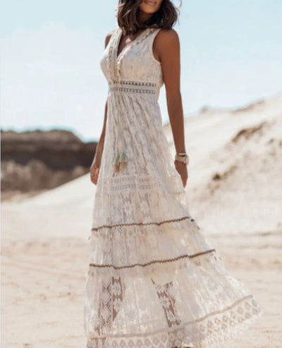 Kaia - Elegant Boho Midi Kjole