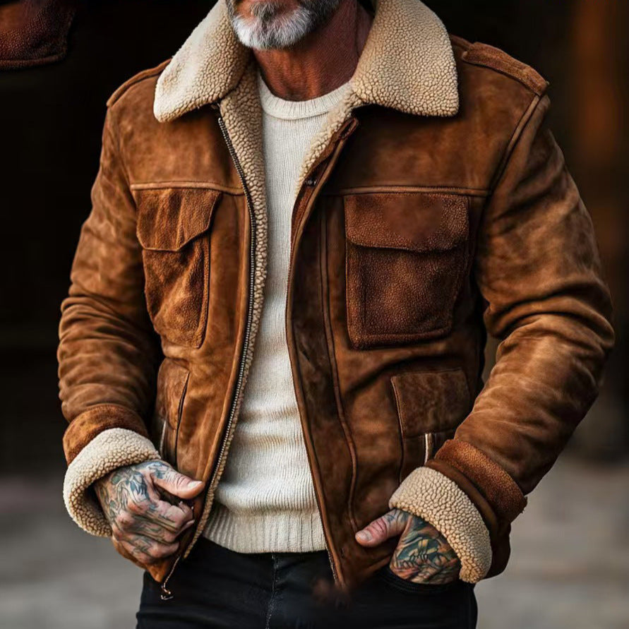 Arne - Varm Shearling Bomberjakke