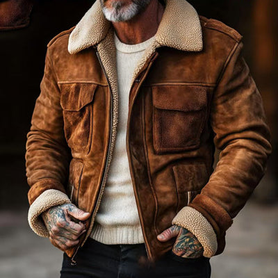 Arne - Varm Shearling Bomberjakke