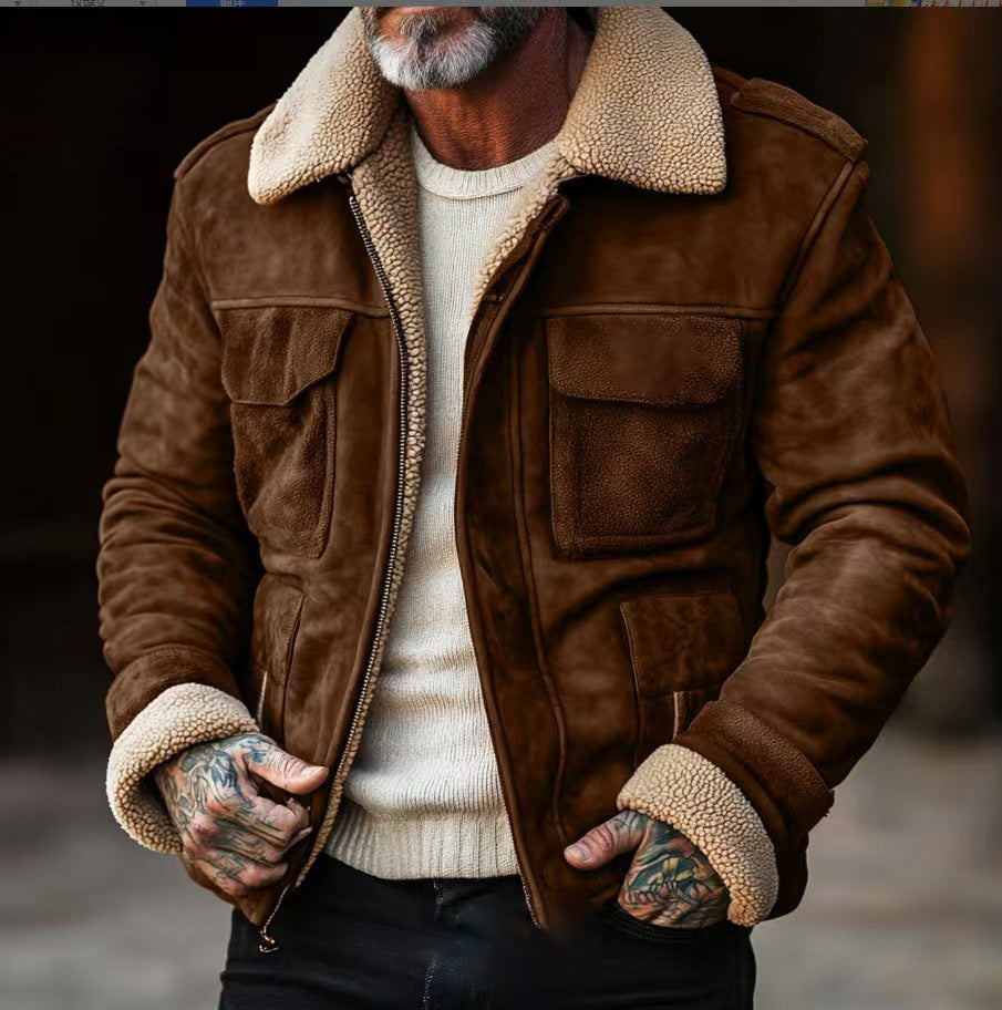 Arne - Varm Shearling Bomberjakke