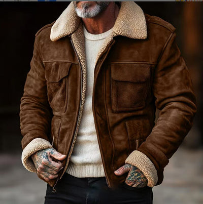 Arne - Varm Shearling Bomberjakke