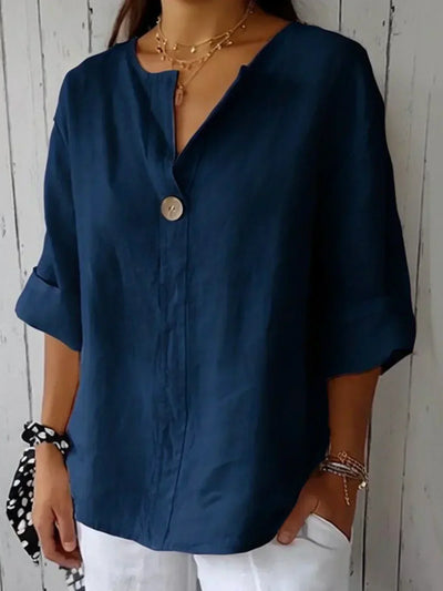 Jessa - Minimalistisk V-hals Bluse