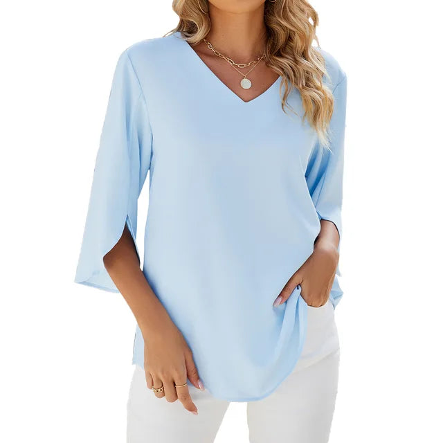Cara - Let V-Hals Bluse