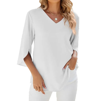 Cara - Let V-Hals Bluse