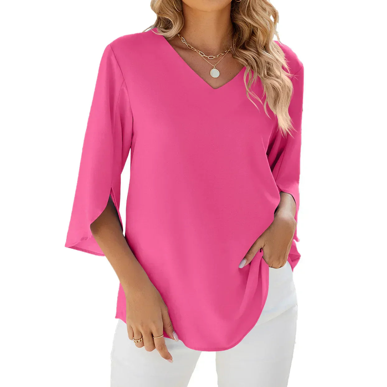 Cara - Let V-Hals Bluse