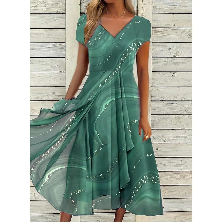 Naomi - Elegant V-Hals Midi Kjolet
