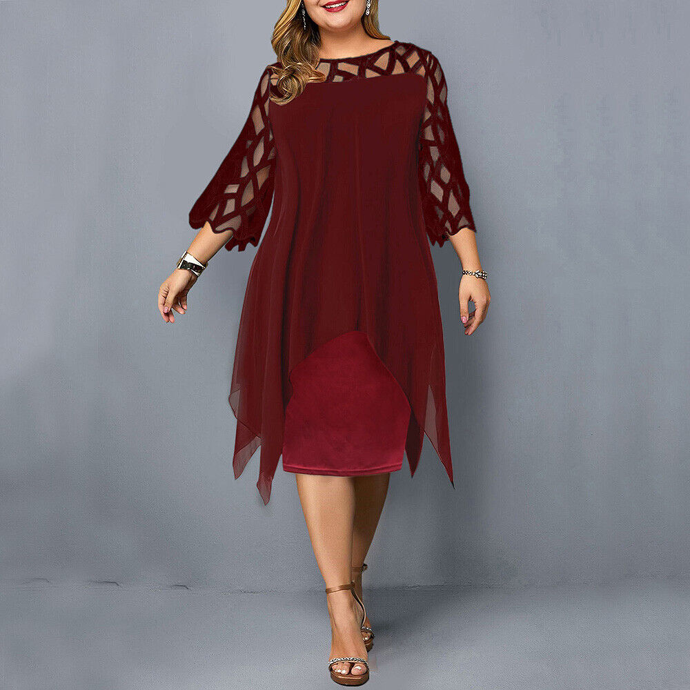 Tyra - Elegant Plus Size Midi Kjole