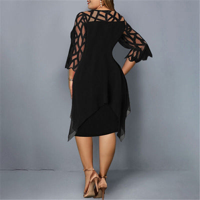 Tyra - Elegant Plus Size Midi Kjole
