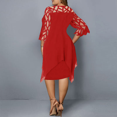 Tyra - Elegant Plus Size Midi Kjole