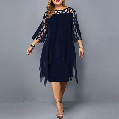 Tyra - Elegant Plus Size Midi Kjole