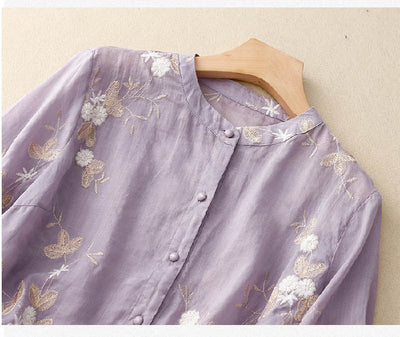 Gitte - Broderet Elegance Bluse