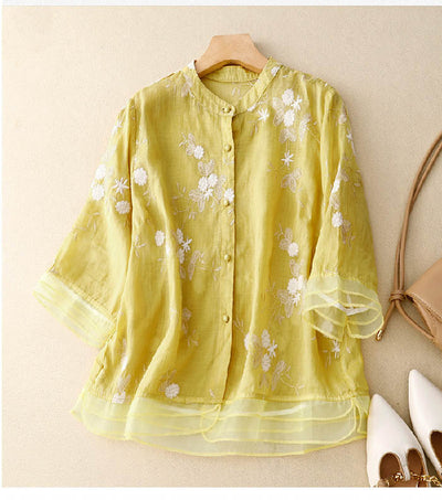 Gitte - Broderet Elegance Bluse