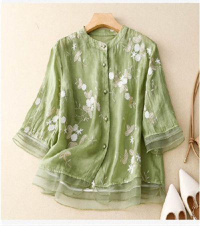 Gitte - Broderet Elegance Bluse